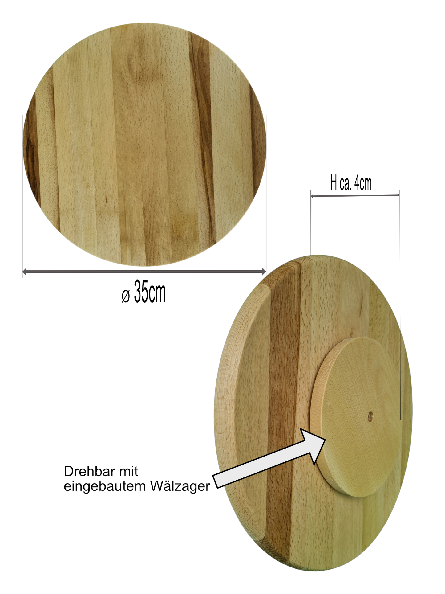 Drehplatte Roto Buchenholz Ø35cm