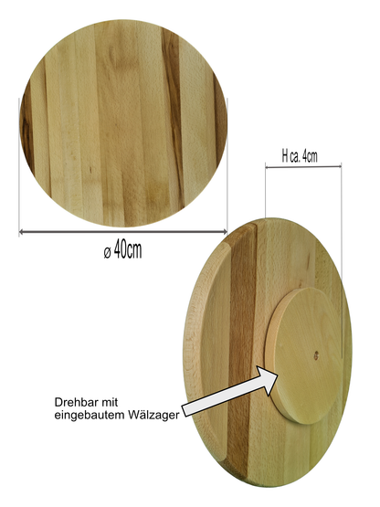 Drehplatte Roto Buchenholz Ø40cm