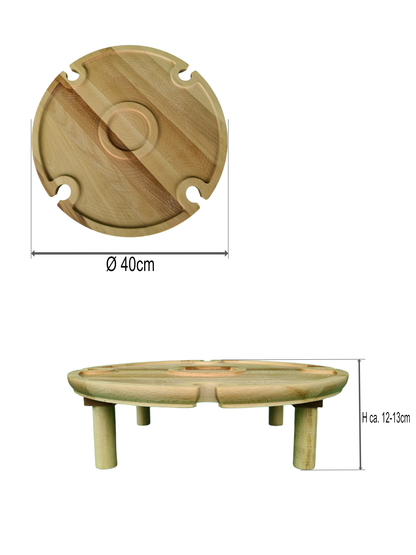 Wein-Jausenbrett Buche Ø40cm
